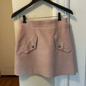 Light pink corduroy mini skirt